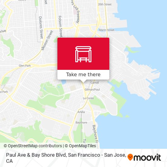 Paul Ave & Bay Shore Blvd map