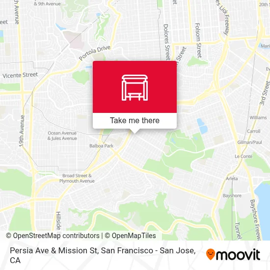 Persia Ave & Mission St map