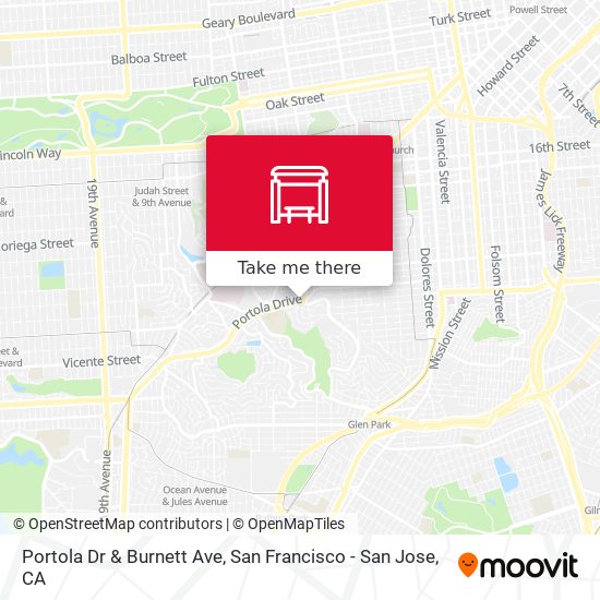 Portola Dr & Burnett Ave map