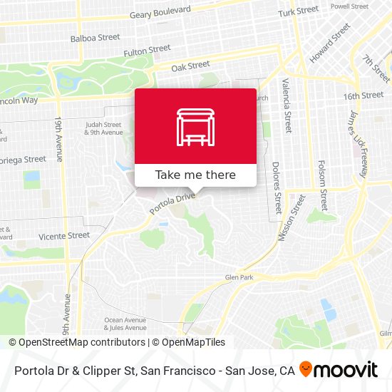 Portola Dr & Clipper St map