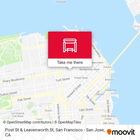 Post St & Leavenworth St map