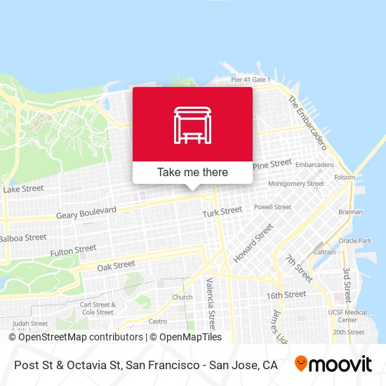 Post St & Octavia St map