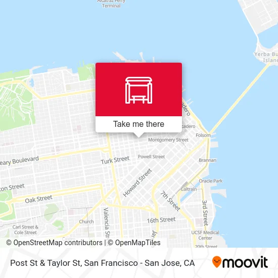 Post St & Taylor St map