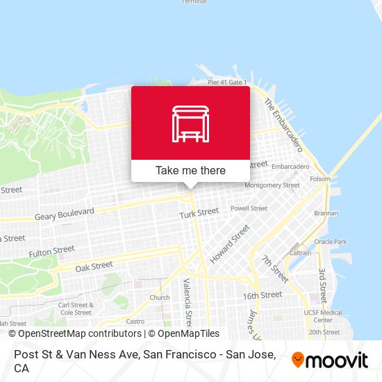 Post St & Van Ness Ave map