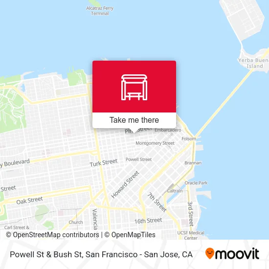 Powell St & Bush St map