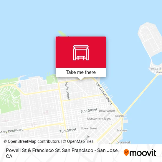 Powell St & Francisco St map
