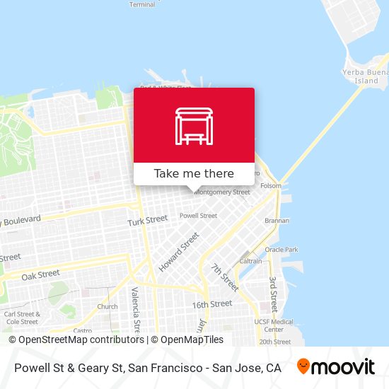 Powell St & Geary St map