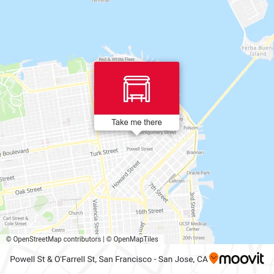Powell St & O'Farrell St map