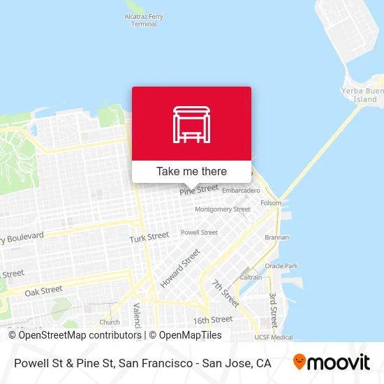 Powell St & Pine St map