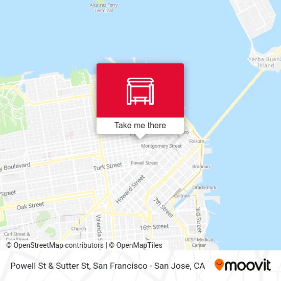 Powell St & Sutter St map