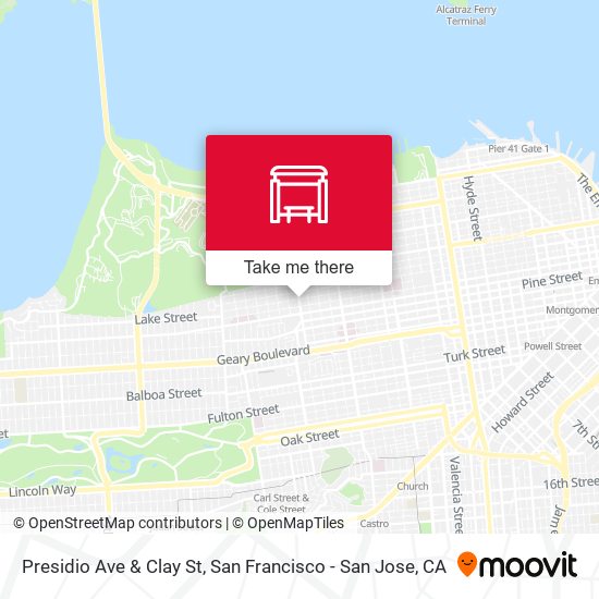 Presidio Ave & Clay St map