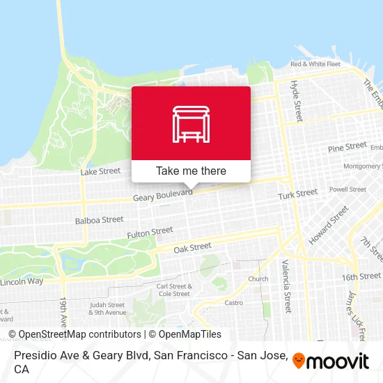 Mapa de Presidio Ave & Geary Blvd