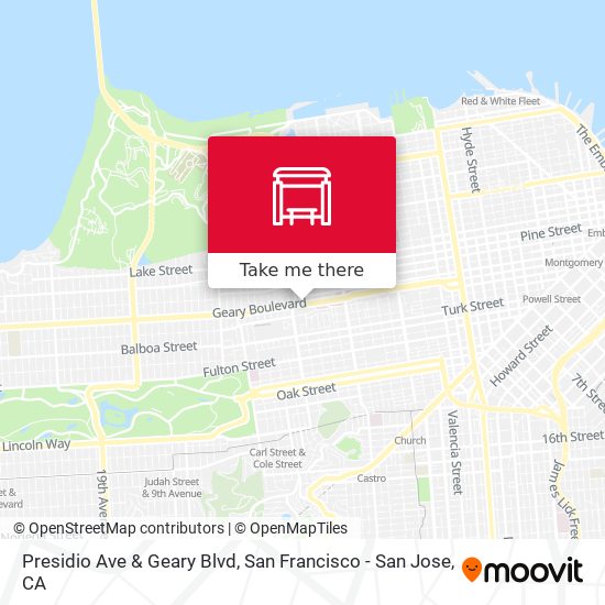 Presidio Ave & Geary Blvd map