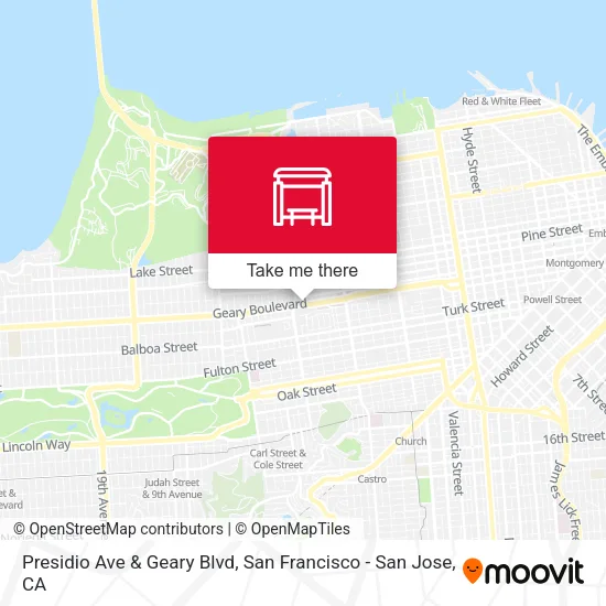 Mapa de Presidio Ave & Geary Blvd