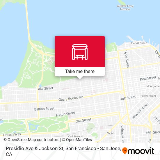 Presidio Ave & Jackson St map