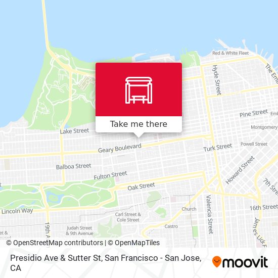 Presidio Ave & Sutter St map