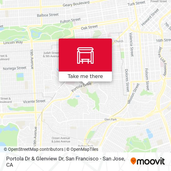 Portola Dr & Glenview Dr map
