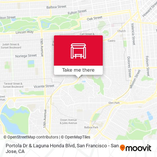 Portola Dr & Laguna Honda Blvd map