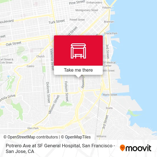 Potrero Ave at SF General Hospital map