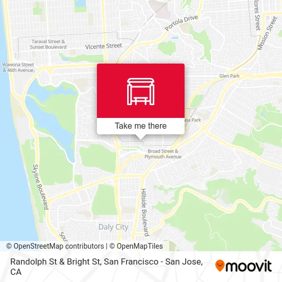 Randolph St & Bright St map