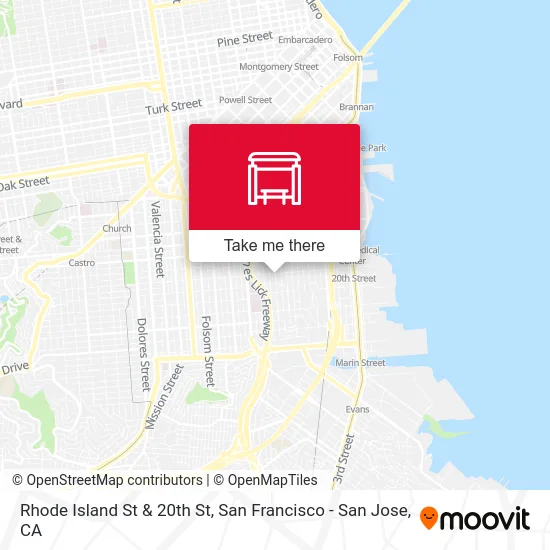 Rhode Island St & 20th St map