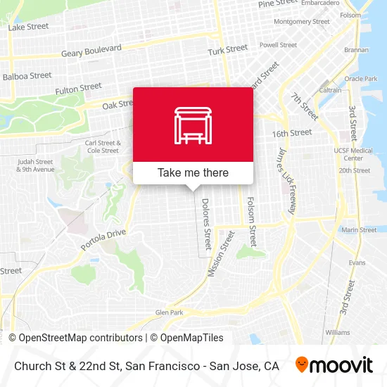 Church St & 22nd St map