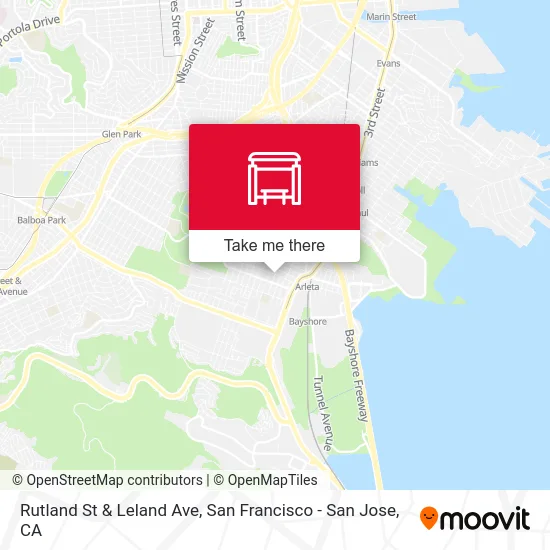 Rutland St & Leland Ave map