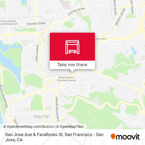 Mapa de San Jose Ave & Farallones St