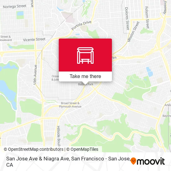 Mapa de San Jose Ave & Niagra Ave