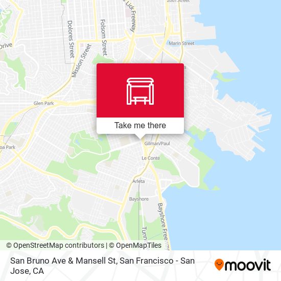 San Bruno Ave & Mansell St map