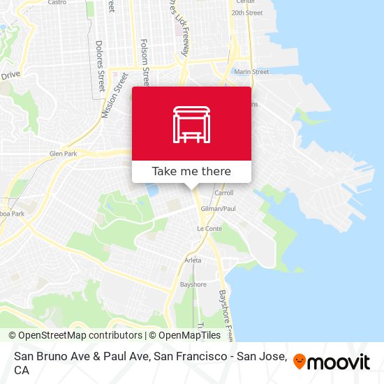 San Bruno Ave & Paul Ave map