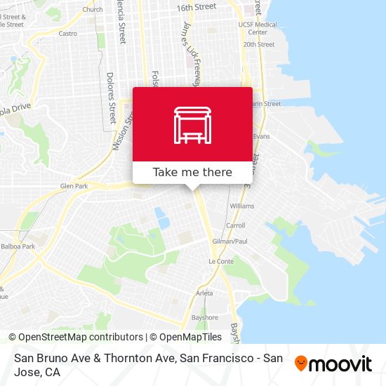 San Bruno Ave & Thornton Ave map