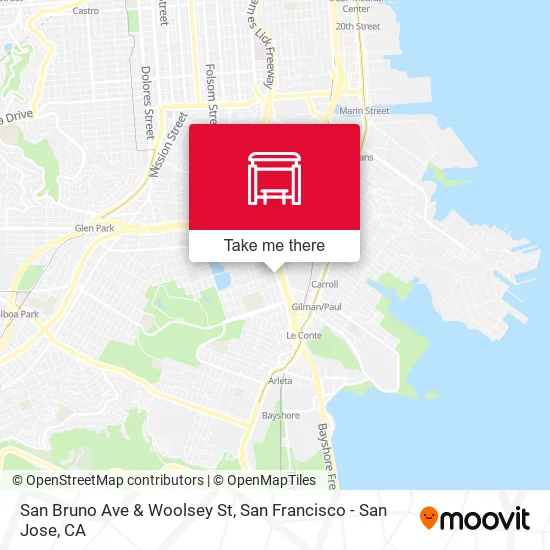Mapa de San Bruno Ave & Woolsey St