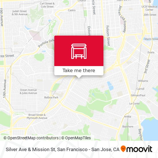 Silver Ave & Mission St map