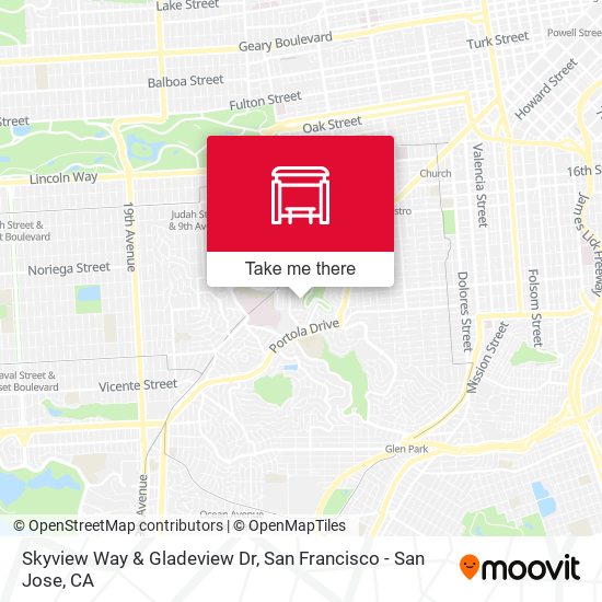 Skyview Way & Gladeview Dr map