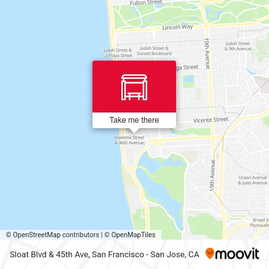 Sloat Blvd & 45th Ave map