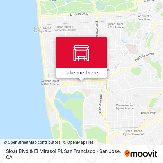 Sloat Blvd & El Mirasol Pl map