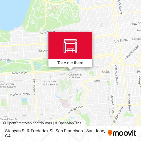 Stanyan St & Frederick St map