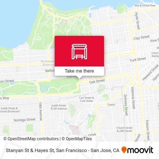Stanyan St & Hayes St map