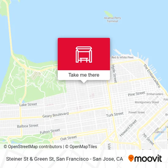 Steiner St & Green St map