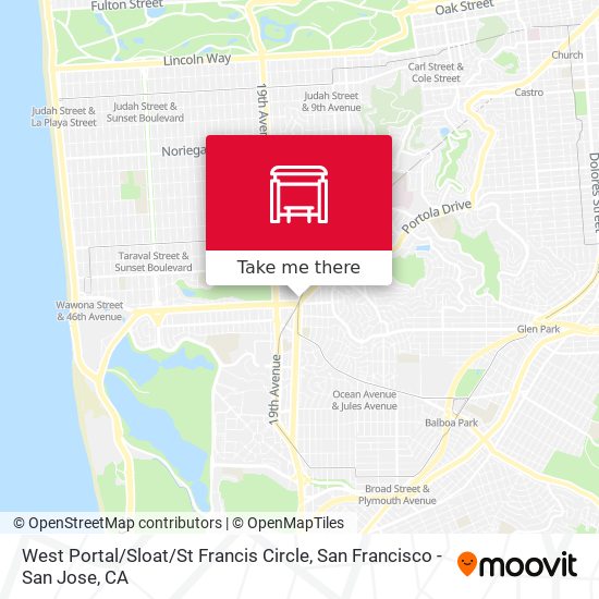 West Portal / Sloat / St Francis Circle map