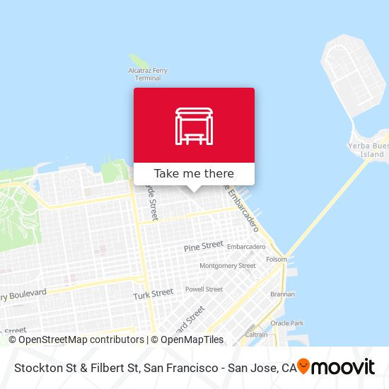 Stockton St & Filbert St map