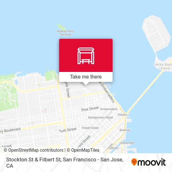 Stockton St & Filbert St map