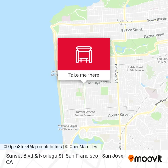 Sunset Blvd & Noriega St map