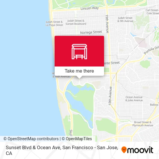 Sunset Blvd & Ocean Ave map
