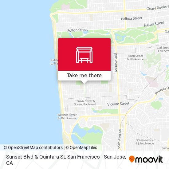 Sunset Blvd & Quintara St map