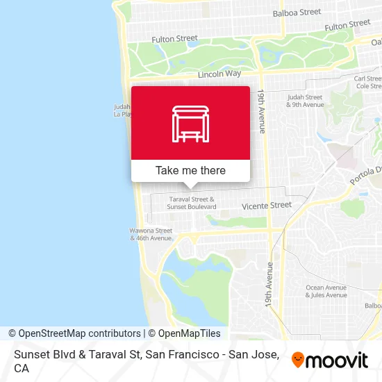 Sunset Blvd & Taraval St map