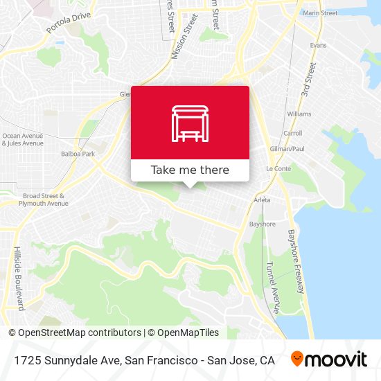 Mapa de 1725 Sunnydale Ave