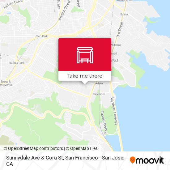 Sunnydale Ave & Cora St map