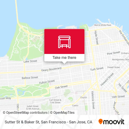 Sutter St & Baker St map